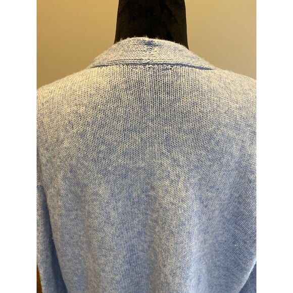 Ella Moss Cardigan Sweater Fuzzy Oversized Medium Light Blue Pockets Super Soft - Picture 8 of 12